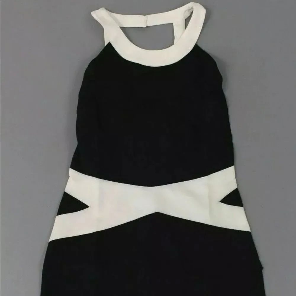 La Sorella Black White Halter Dress sz. S NWT